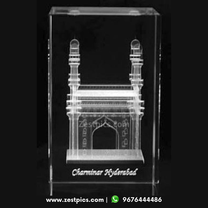 Buy or Send Hyderabad Charminar 3D Crystals Mementos online in India at Zestpics, Hyderabad