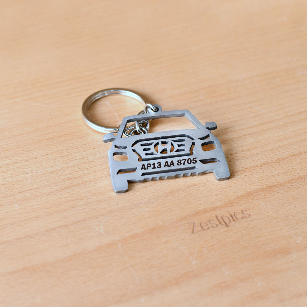 Personalised Car Number Plate Keychain | Custom Metal Keychain with Vehicle Number – Zestpics