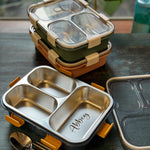 Leak Proof Stainless Steel Lunch Box with Personalised Name
