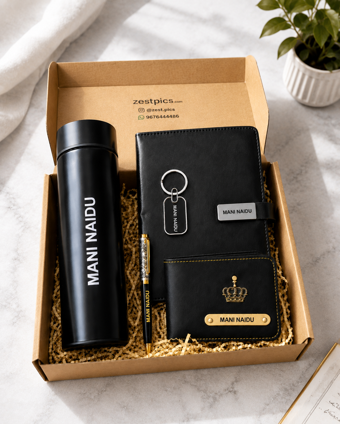 Personalised Gift Combo for Men with Custom Name Wallet and Diary  Zestpics