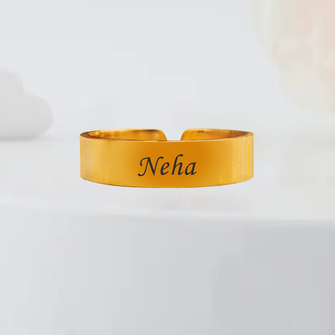 Personalized Name Ring in Gold - Engraved Message, Hidden Surprise | Zestpics