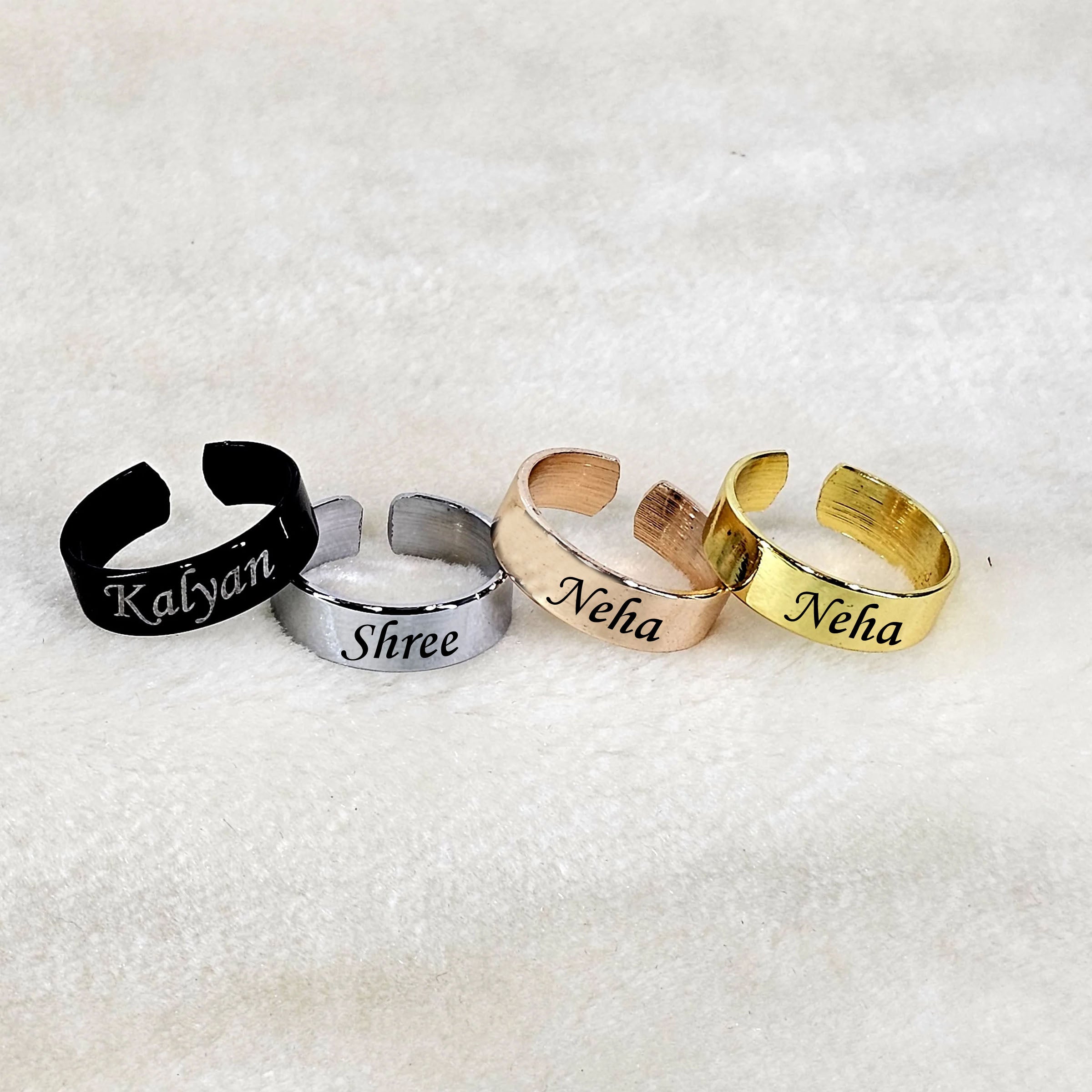 14K YELLOW GOLD DOUBLE FINGER NAME RING | Patty Q's Jewelry Inc