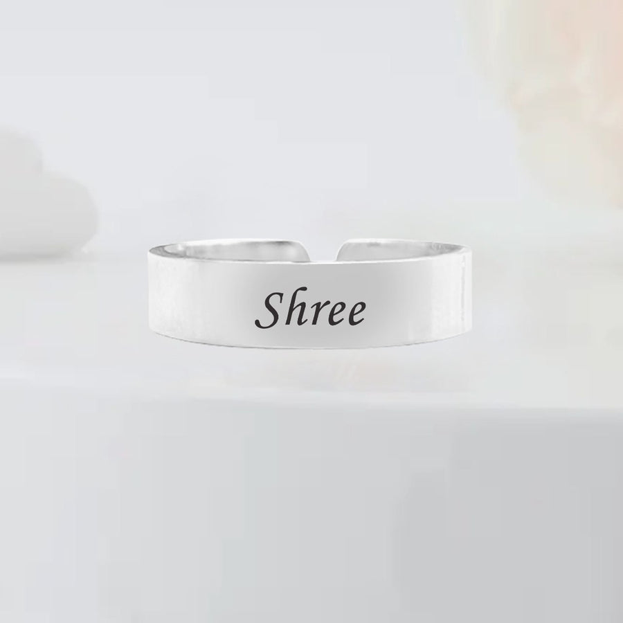Engraved Name Silver Ring - Personalized Gift with Hidden Surprise | Zestpics