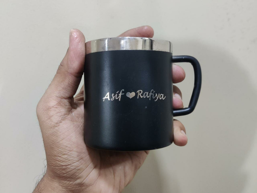 Customised Black Steel Mug | Make a Unique Gift for Any Occasion | Zestpics