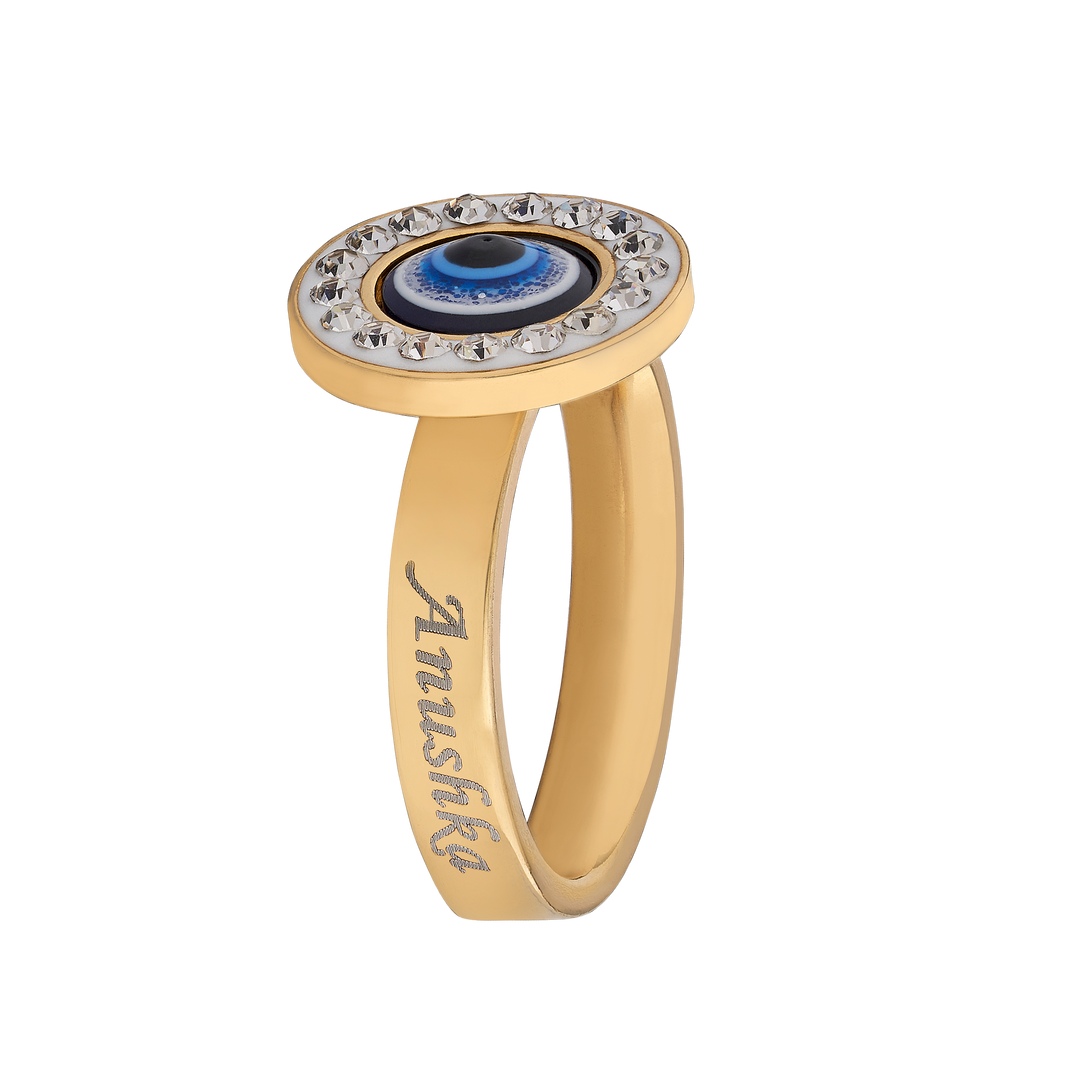 Personalised Name on Evil Eye Ring | Protect Yourself from Negative Energy | Zestpics
