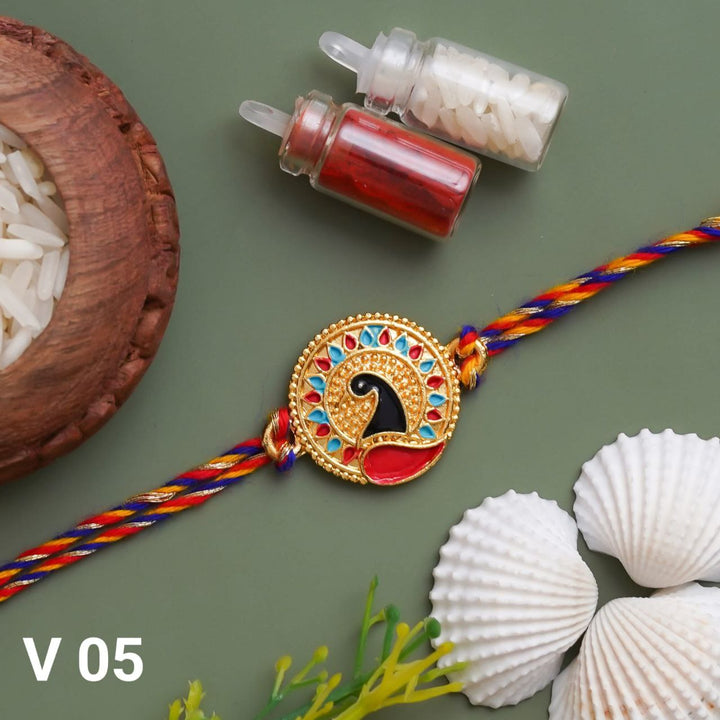 Designer Premium Metal Rakhi - Rakhi for Brother | Artisan Crafted Sacred Thread