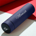 Personalized Smart Temperature Bottle – Blue with Custom Name Engraving | Zestpics