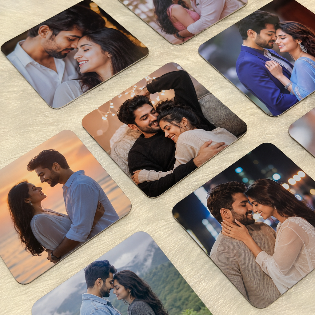 Custom couple photo tiles gift for anniversary and birthday | Zestpics