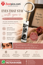 Custom Eye Engraved Stainless Steel Keychain | Zestpics