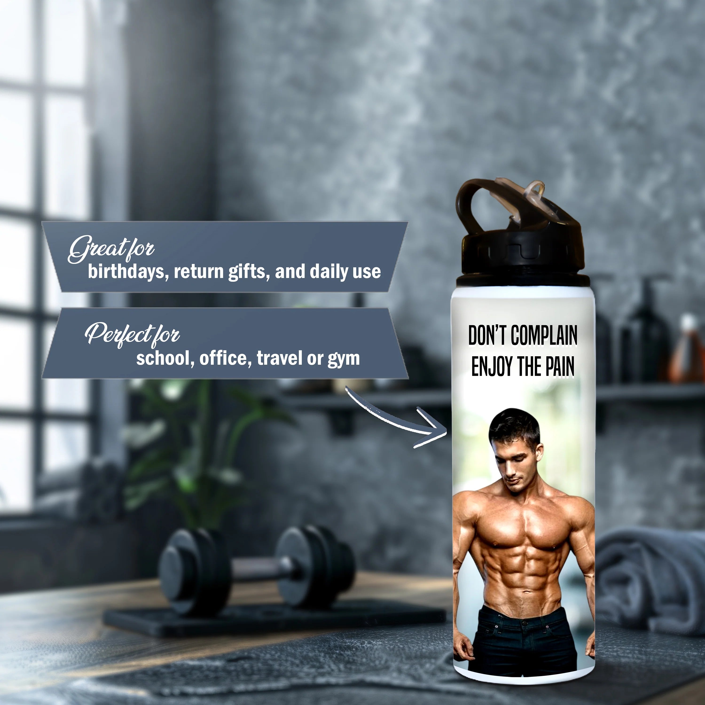 photo water bottle personalised gift | Zestpics