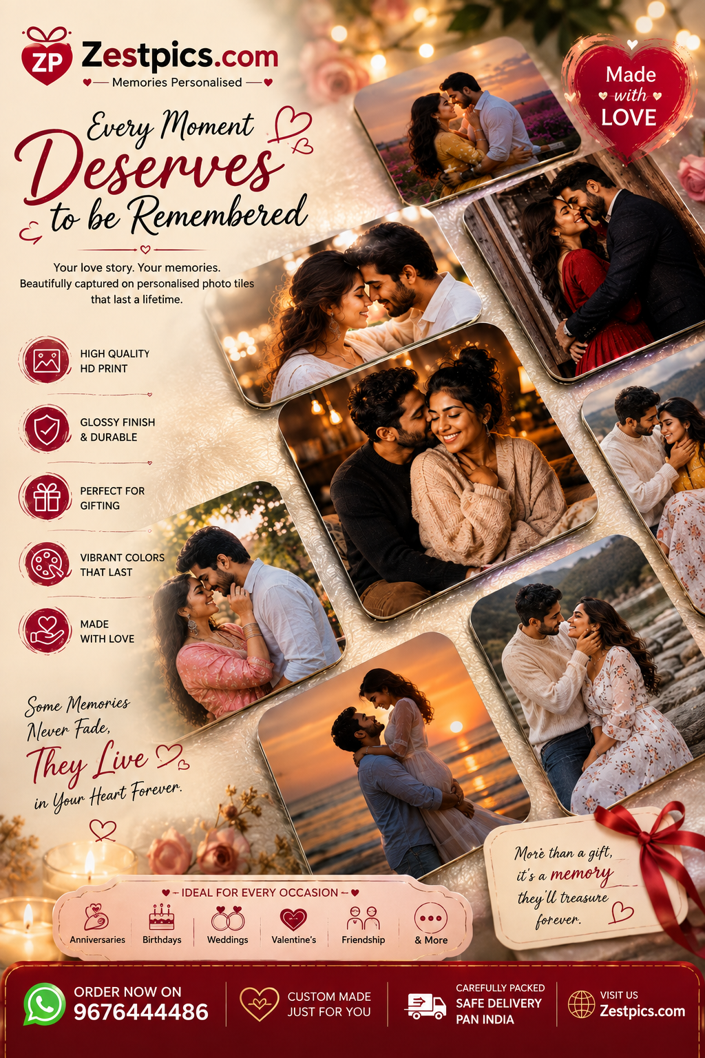 Personalised photo magnets with custom photos | Zestpics