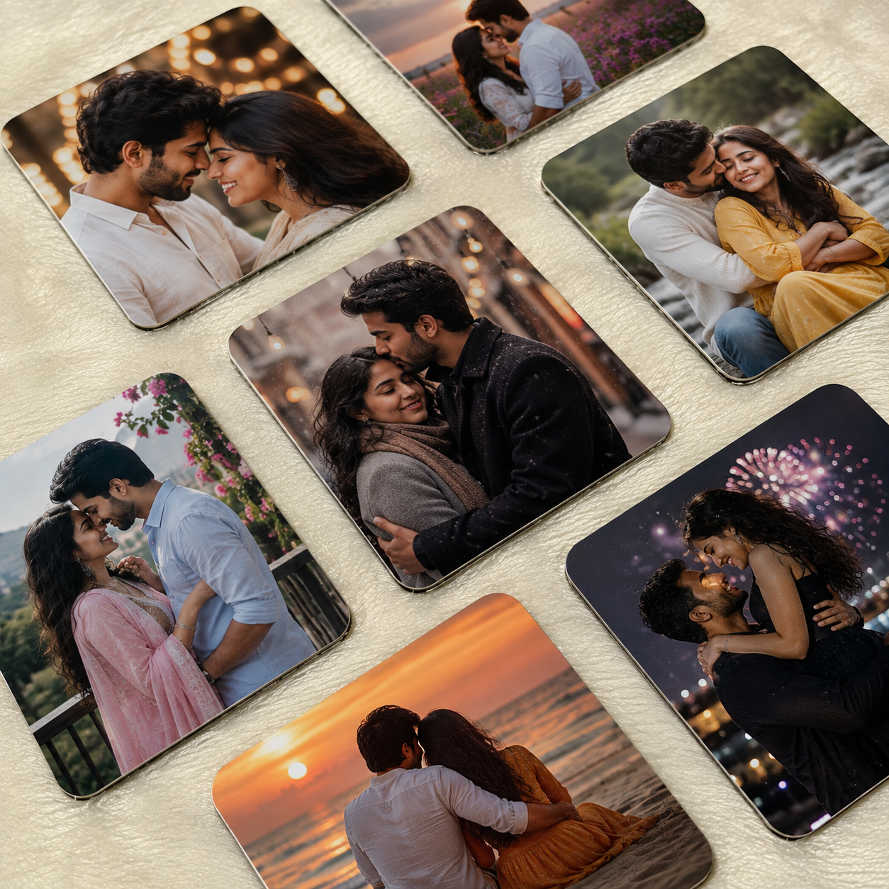 Personalised photo tiles for couples with romantic memories | Zestpics