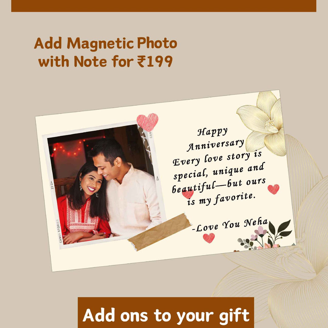 Add ons to your gift | Add Magnetic Photo with Note | Zestpics