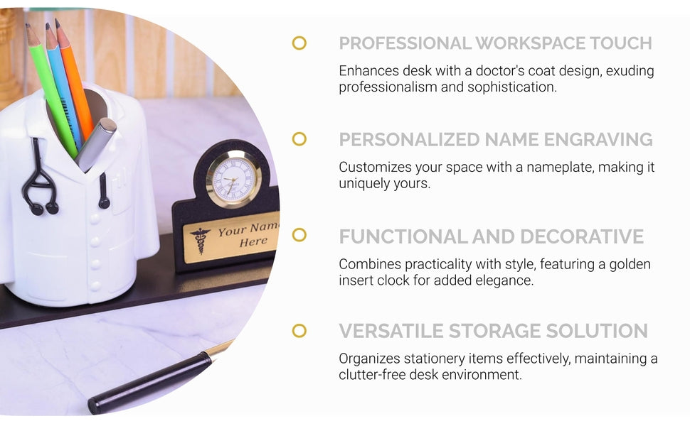 Doctor graduation gift ideas personalized desk organizer with clock – Zestpics

