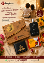 Personalized Rakhi Gift Hamper with Name Wallet & Perfume | Zestpics