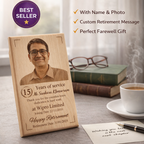 personalised photo engraved wooden plaque retirement gift | Zestpics