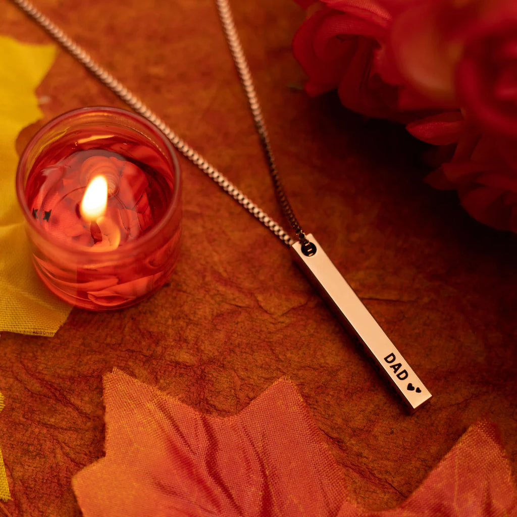 Personalized Name Bar Necklace - Gold-Plated Metal Bar Pendant for Women | Zestpics