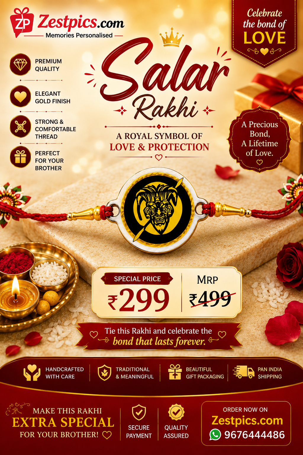 Salar Rakhi – Designer Rakhi for Brother | Stylish Raksha Bandhan Gift