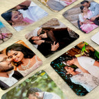 Custom 2.5 inch square photo magnet on a refrigerator door | Zestpics