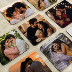 Glossy personalised photo tiles with couple pictures | Zestpics