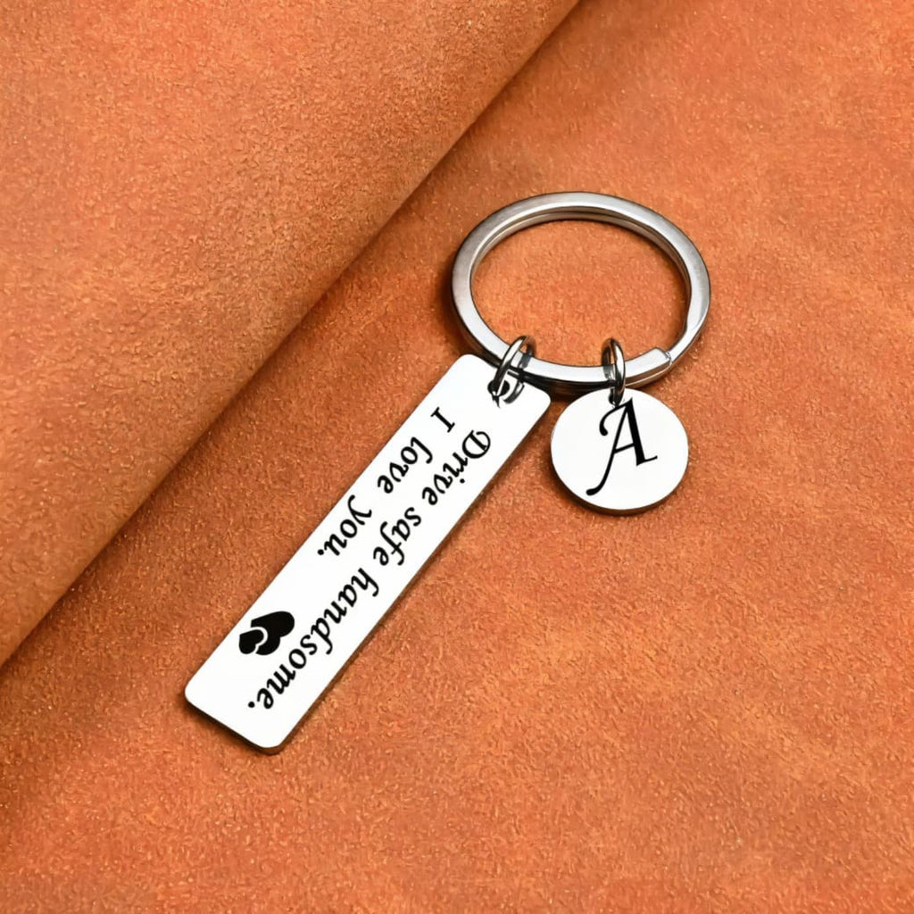 Romantic Initial Keychain with Custom Message | Zestpics