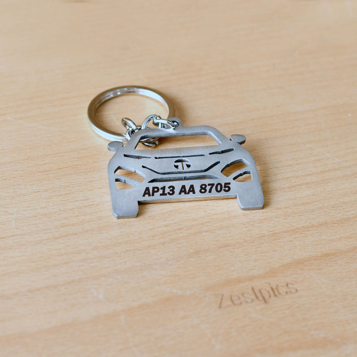 Personalised Car Number Plate Keychain | Custom Metal Keychain with Vehicle Number – Zestpics