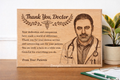 Personalized thank you doctor wooden plaque with photo and engraved appreciation message | Zestpics