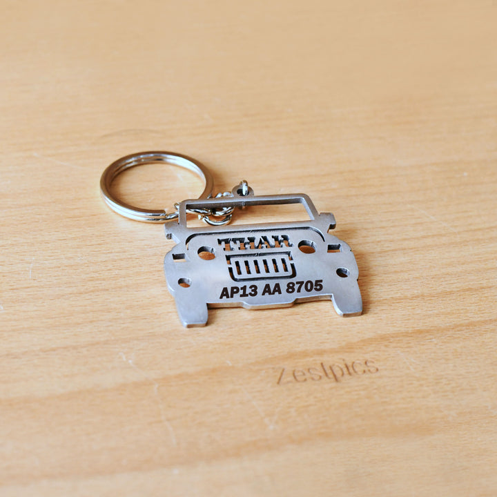 Personalised Car Number Plate Keychain | Custom Metal Keychain with Vehicle Number – Zestpics