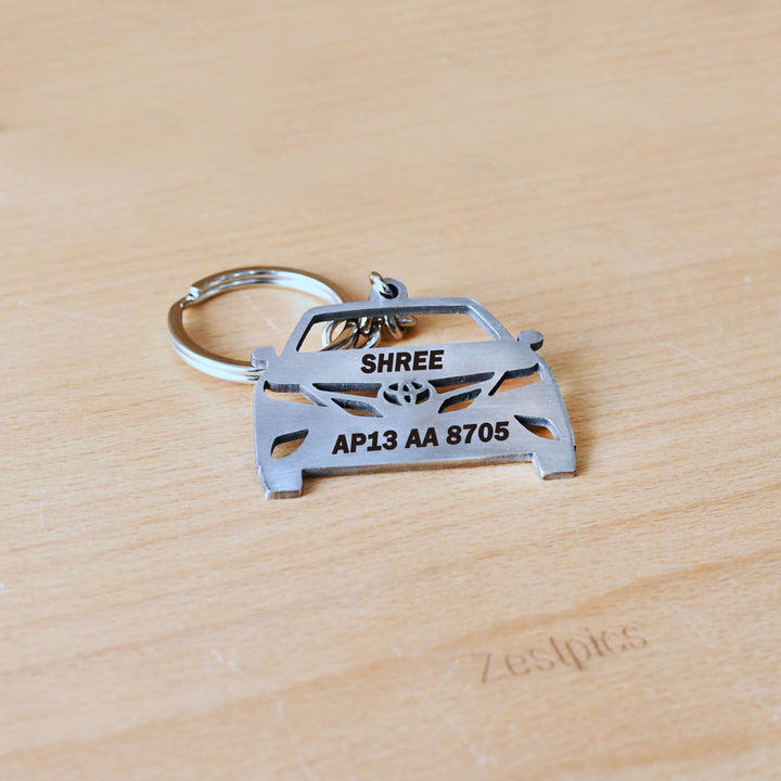 Personalised Car Number Plate Keychain | Custom Metal Keychain with Vehicle Number – Zestpics