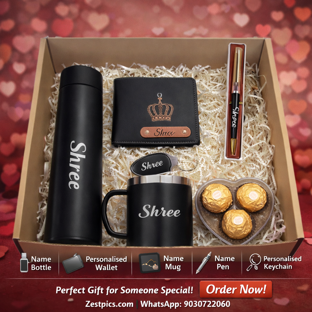 Custom name bottle mug wallet pen keychain gift | Zestpics