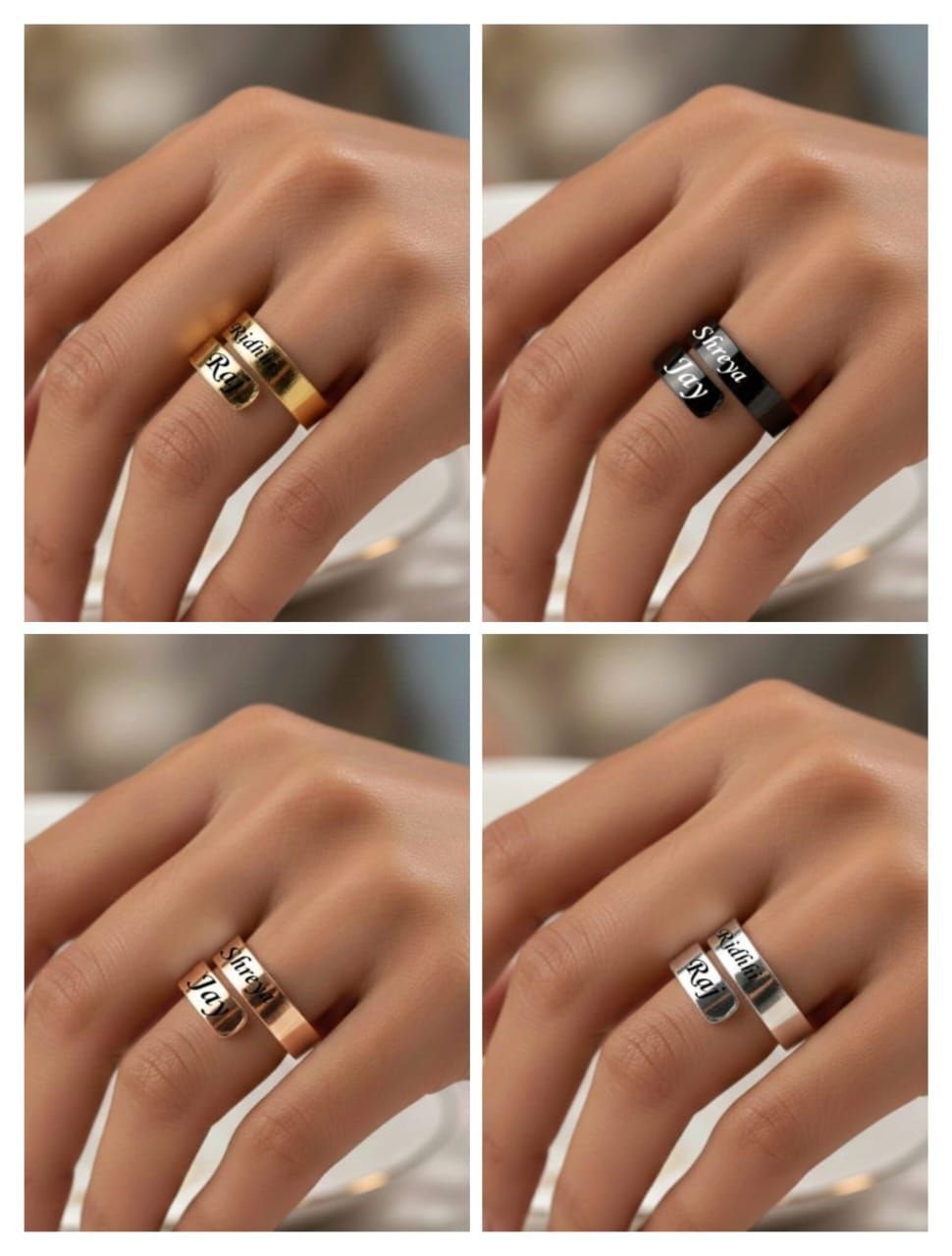 personalised couple rings with names for valentine gift | Zestpics