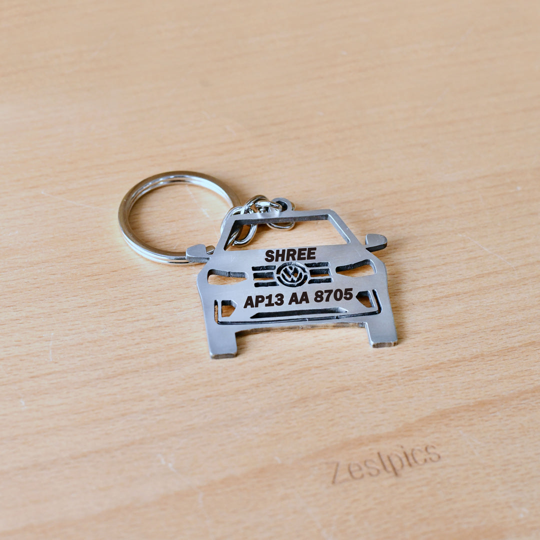 Personalised Car Number Plate Keychain | Custom Metal Keychain with Vehicle Number – Zestpics