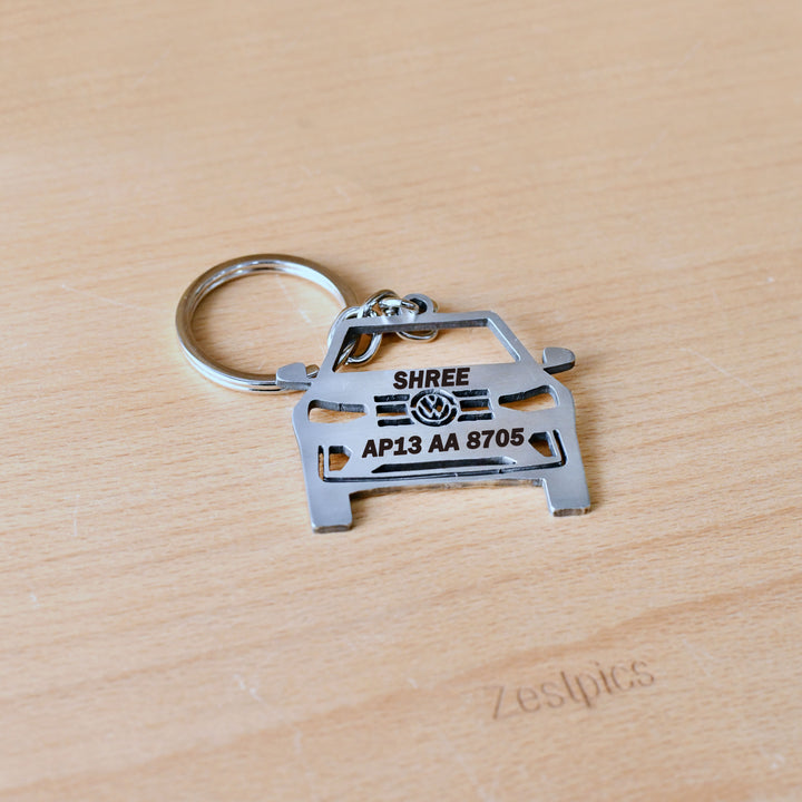 Personalised Car Number Plate Keychain | Custom Metal Keychain with Vehicle Number – Zestpics