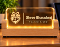 Wireless Personalised LED Name Plate | Rechargeable USB-C