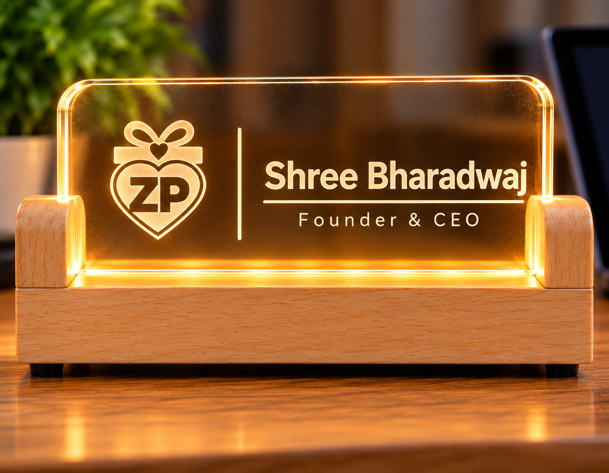 Wireless Personalised LED Name Plate | Rechargeable USB-C