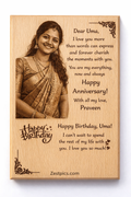 Personalized wooden engraved photo plaque with custom message – Zestpics gift