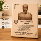 Personalized Retirement Wooden Plaque with Custom Photo Name and Service Details - 8x10 Inch Retirement Gift by Zestpics.com