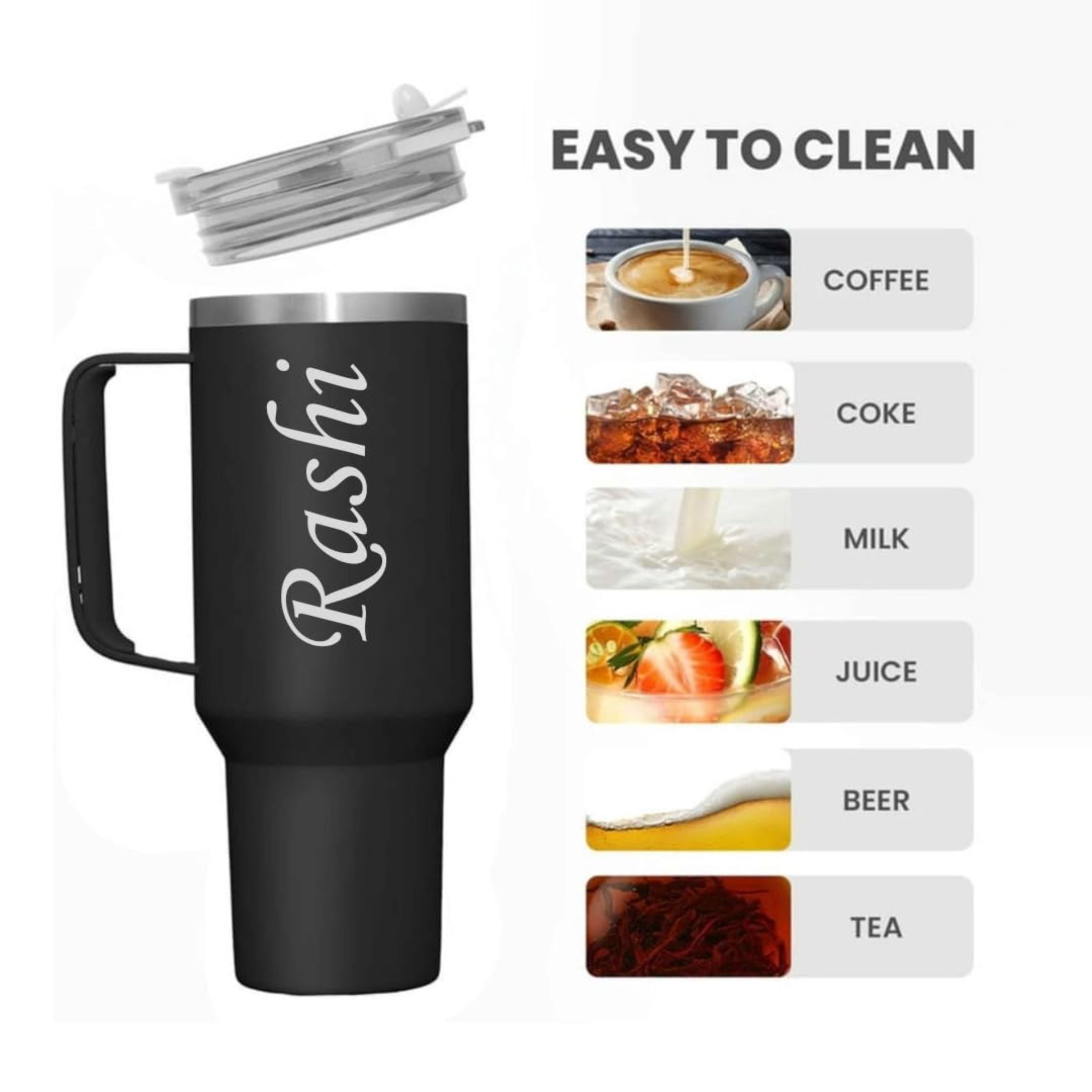 Leak-Proof Stainless Steel Stanley Tumbler with Custom Text – Zestpics

