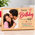 Personalized wooden Happy Birthday photo plaque gift for wife, simple lifestyle product image