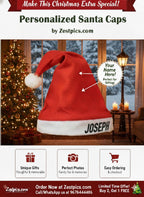 christmas santa cap personalised for kids | Zestpics