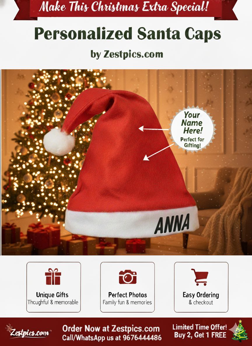 custom christmas santa hat with name | Zestpics