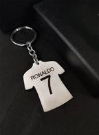 Personalized Jersey T-Shirt Steel Keychain | Custom Name & Number | Zestpics