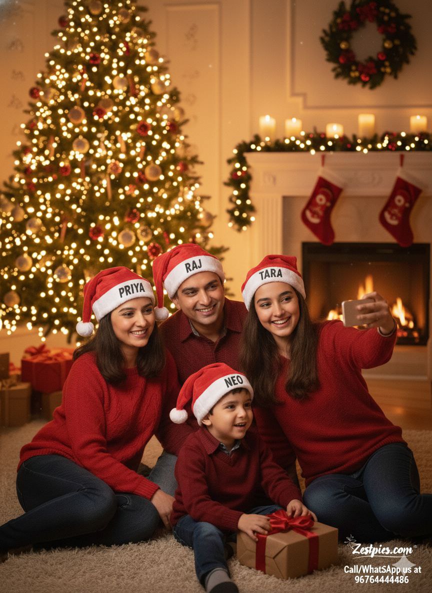 personalised name christmas santa cap | Zestpics