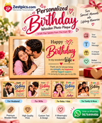 Personalized birthday wooden photo plaque marketing poster by Zestpics.com