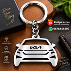 Premium stainless steel personalized car keychain lifestyle product image by Zestpics.com