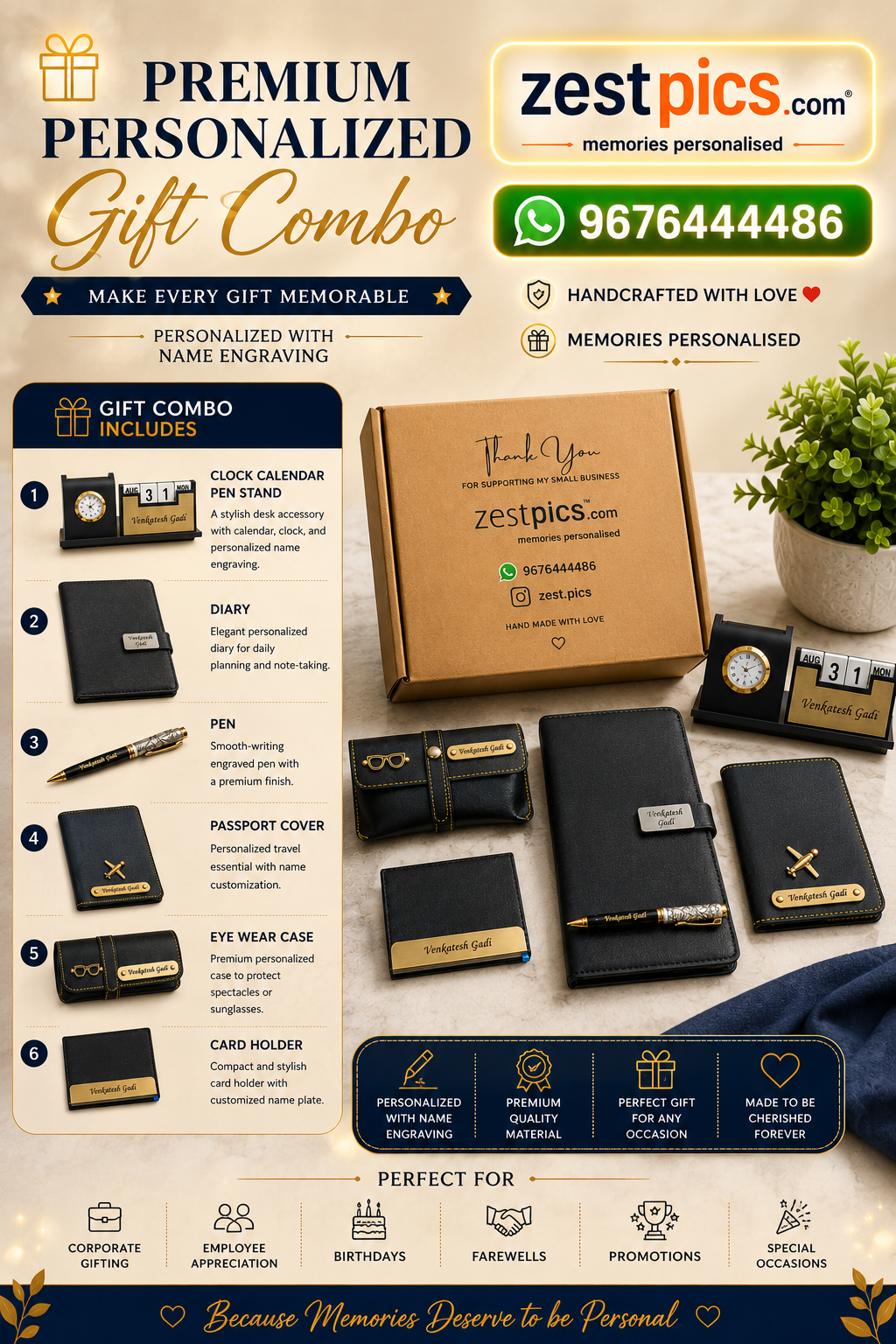 Premium Personalized Executive Gift Combo by Zestpics
