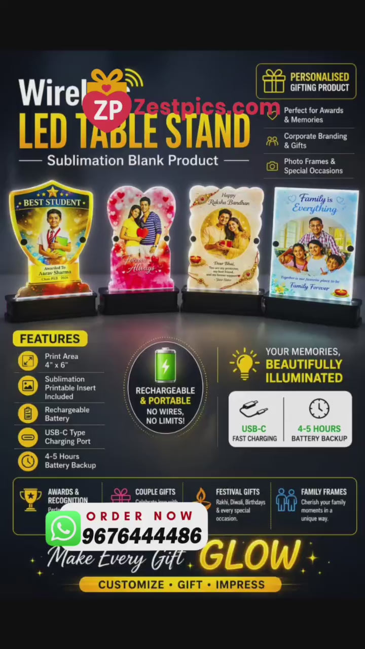 Personalized LED Birthday Photo Lamp | Custom Name & Photo Night Lamp | Unique Gift | Zestpics