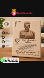 Personalized Retirement Wooden Plaque | Custom Laser Engraved Retirement Gift | 8x10 Inch Wooden Memento | Zestpics