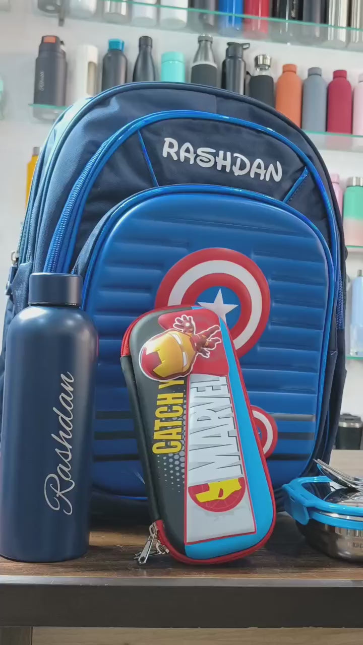 Personalized Captain America School Bag 18-inch | Zestpics
