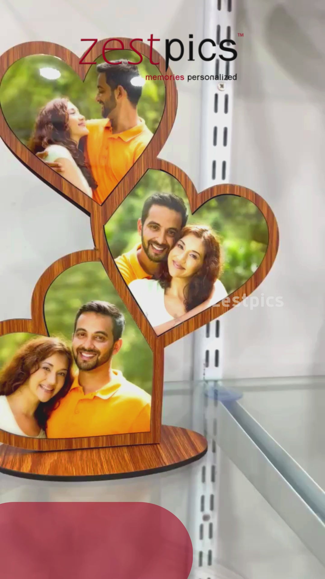 Touch Their Heart: Personalized 3-Photo Heart Frame - Valentine's Day Gift! | Zestpics